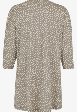 Mønstrede|3/4 Ærmet-Cellbes of Sweden Jerseytunika med rynkedetalje Mørk beige/Mønstret