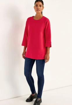 3/4 Ærmet- Jerseytunika med slidser Cerise