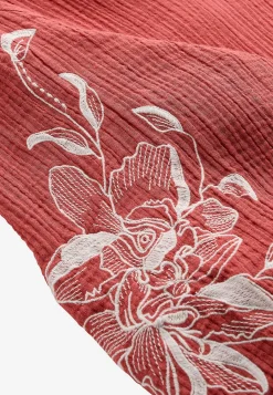 Maxikjoler-Cellbes of Sweden Kjole i rynket bomuld med broderi Terrakotta