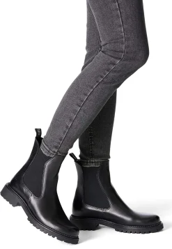 Lædersko|Boots-Tamaris Klassisk skindstøvle Sort