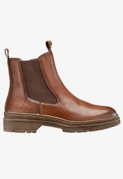 Lædersko|Boots-Tamaris Klassisk skindstøvle med lynlås Brun