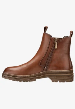 Lædersko|Boots-Tamaris Klassisk skindstøvle med lynlås Brun