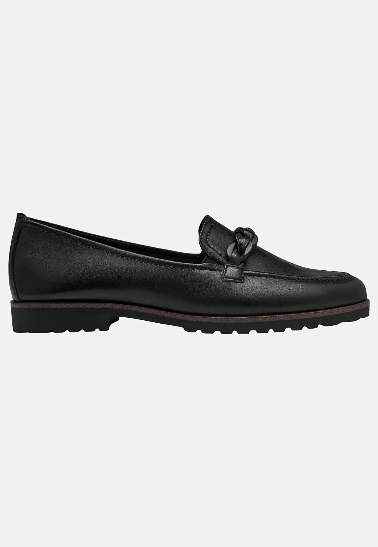 Lædersko|Loafers-Tamaris Komfortabel skindloafer med kædedetalje | Cellbes