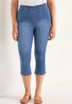 Forårsbukser|Capribukser-Cellbes of Sweden Komfortable capribukser Lyseblå / Denim