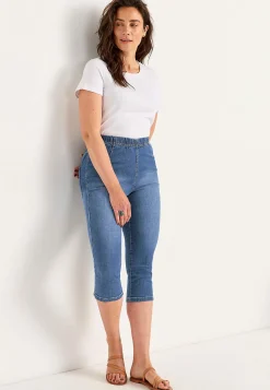 Forårsbukser|Capribukser-Cellbes of Sweden Komfortable capribukser Lyseblå / Denim