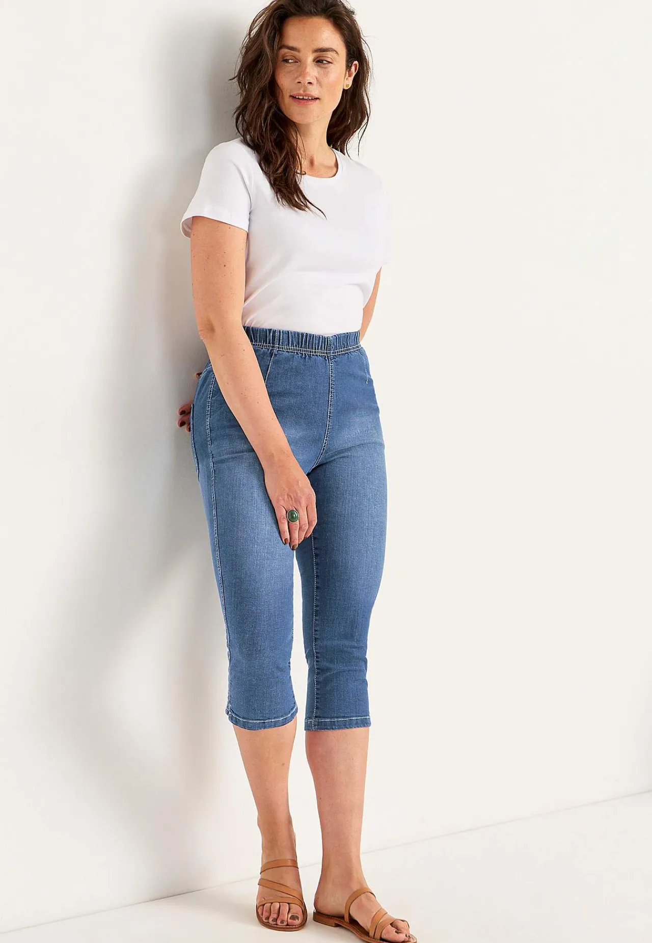 Forårsbukser|Capribukser-Cellbes of Sweden Komfortable capribukser Lyseblå / Denim