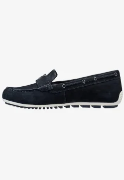 Lædersko|Loafers- Komfortable ruskindsloafers Marine