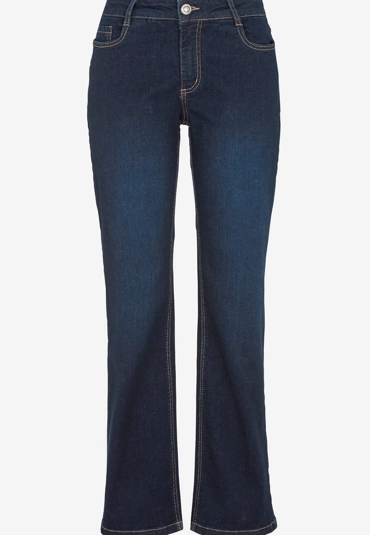 Straight Fit|Stretch Jeans- Komfortable stretchjeans med lige ben Mørkeblå / Denim