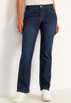 Straight Fit|Stretch Jeans- Komfortable stretchjeans med lige ben Mørkeblå / Denim