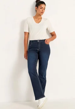 Straight Fit|Stretch Jeans- Komfortable stretchjeans med lige ben Mørkeblå / Denim