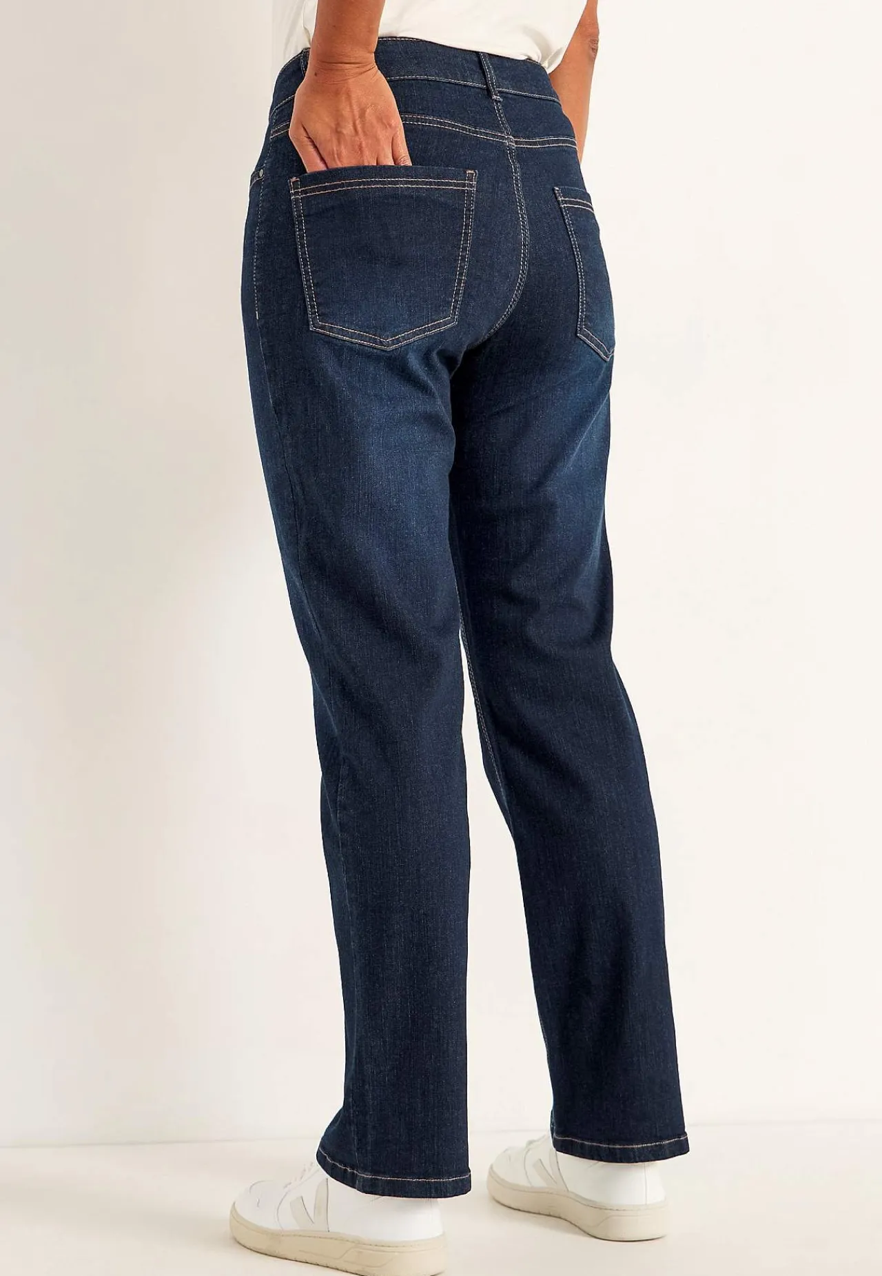 Straight Fit|Stretch Jeans- Komfortable stretchjeans med lige ben Mørkeblå / Denim