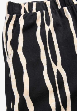 Forårsbukser|Culottes- Korte culottebukser Sort / Mønstret