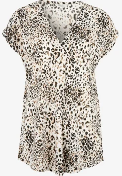 Mønstrede|Ærmeløs Og Kortærmet-Cellbes of Sweden Kortærmet jerseytunika Beige / Leopard / Mønstret