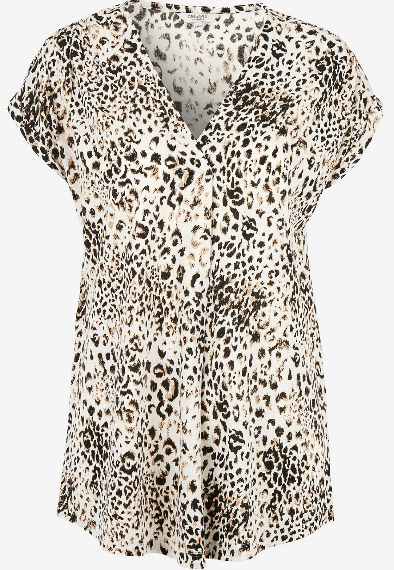 Mønstrede|Ærmeløs Og Kortærmet-Cellbes of Sweden Kortærmet jerseytunika Beige / Leopard / Mønstret