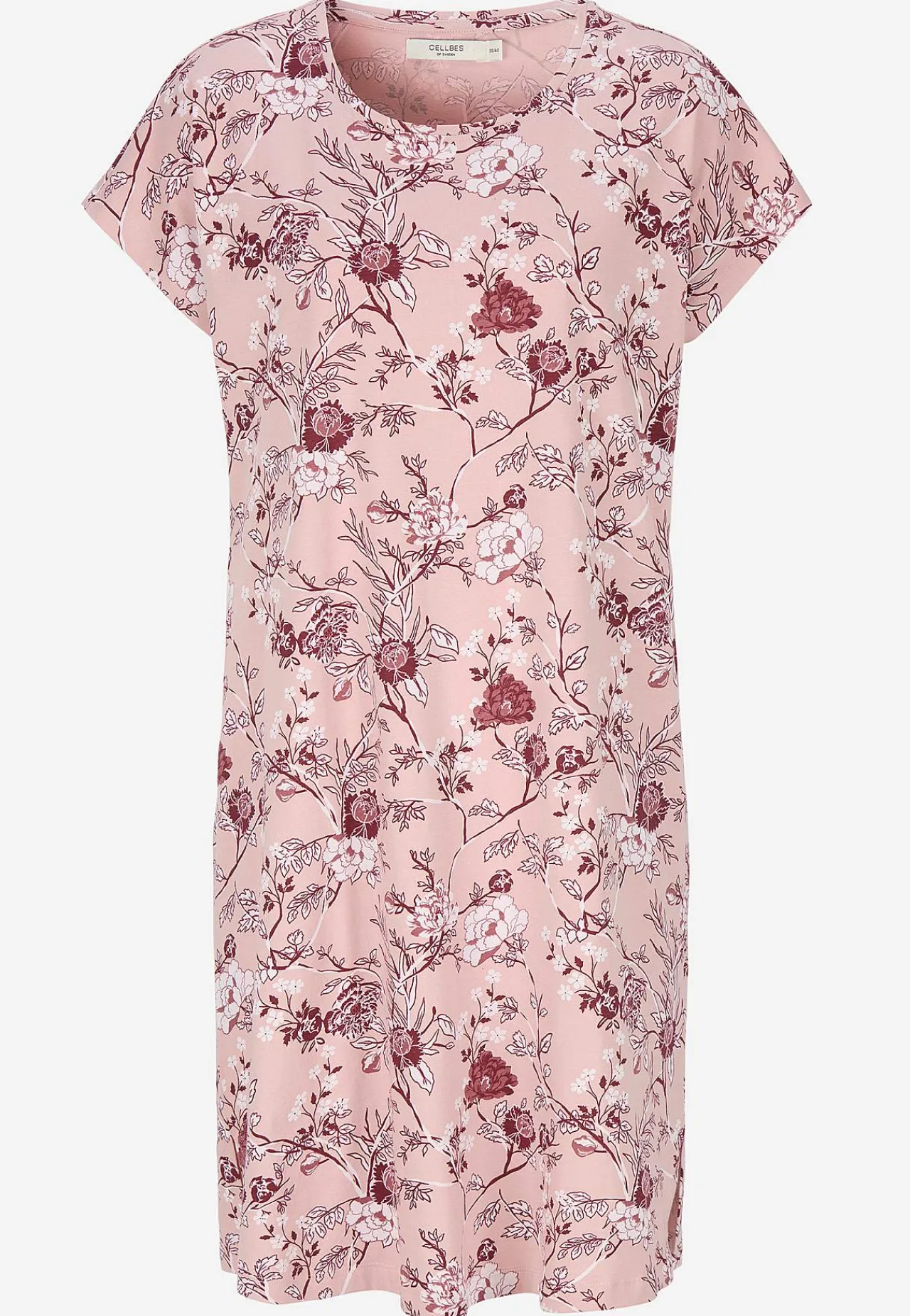 Undertøj|Nat- Og Hyggetøj- Kortærmet natkjole 2-pack Mørk pink+blomstret