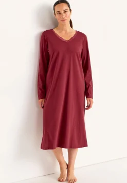 Undertøj|Nat- Og Hyggetøj- Lang natkjole med blondekant | Cellbes