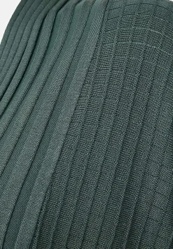 Cardiganer|Cardiganer-Freequent Lang, ribbet cardigan Grønmeleret