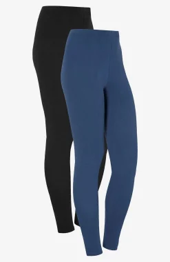 Flerpak Leggings|Flerpak Leggings- Leggings i bomuld Fia 2-pack Jeansblå + Sort