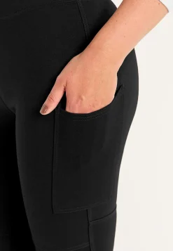 Fritidsbukser|Bukser- Leggings med sidelommer Sort