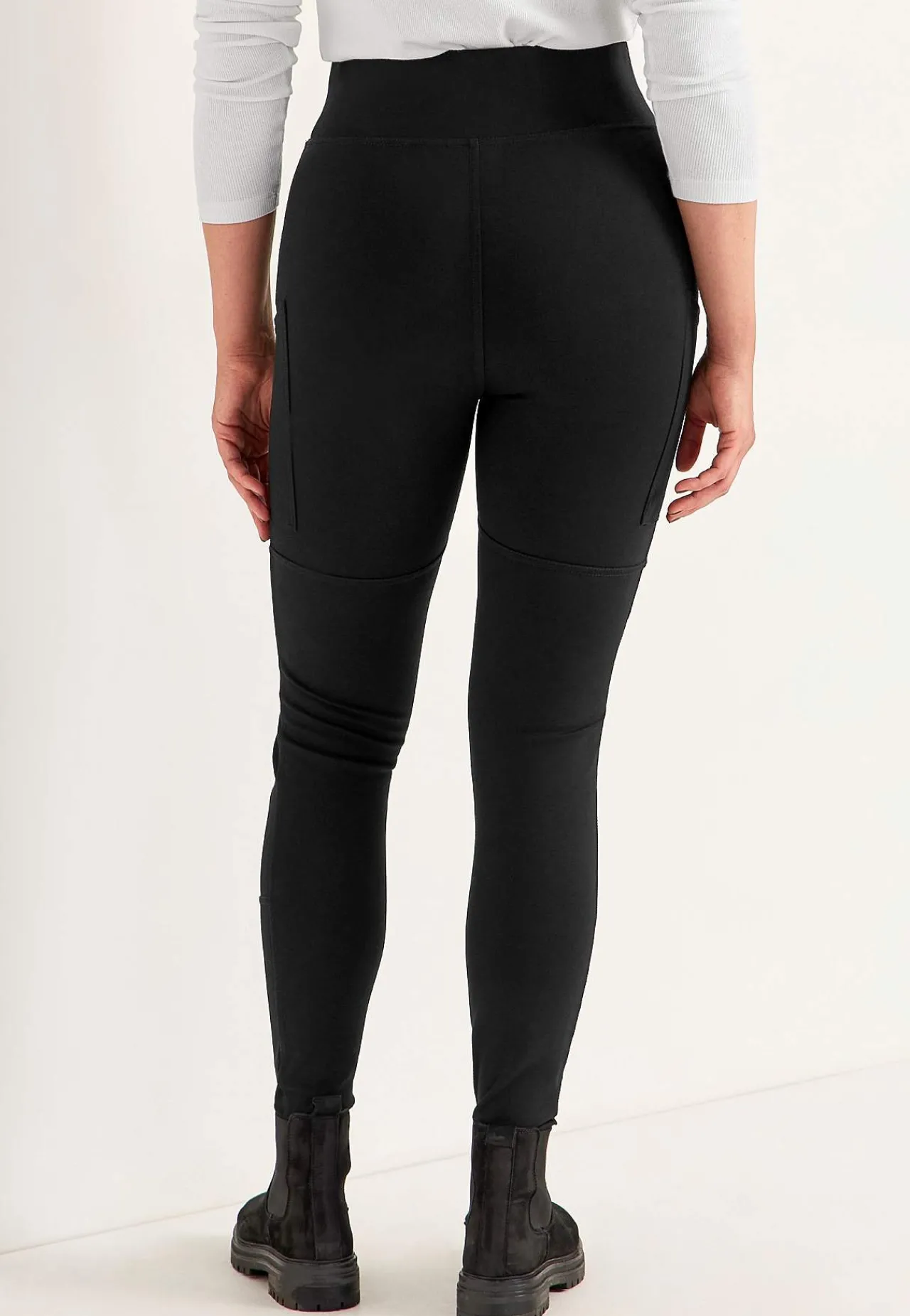 Fritidsbukser|Bukser- Leggings med sidelommer Sort