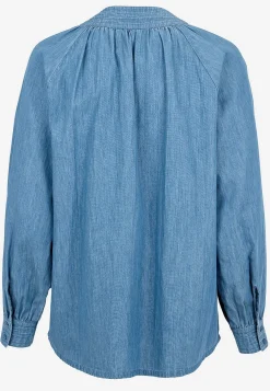 Denim|Denim-Toppe- Let, luftig denimtunika Mellemblå Denim