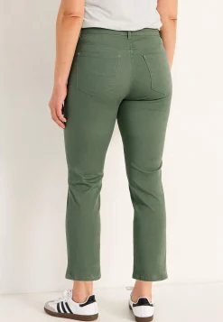 Ankelbukser|Lige Bukser-Cellbes of Sweden Lidt slankeree ankeljeans Kakigrøn