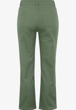 Ankelbukser|Lige Bukser-Cellbes of Sweden Lidt slankeree ankeljeans Kakigrøn