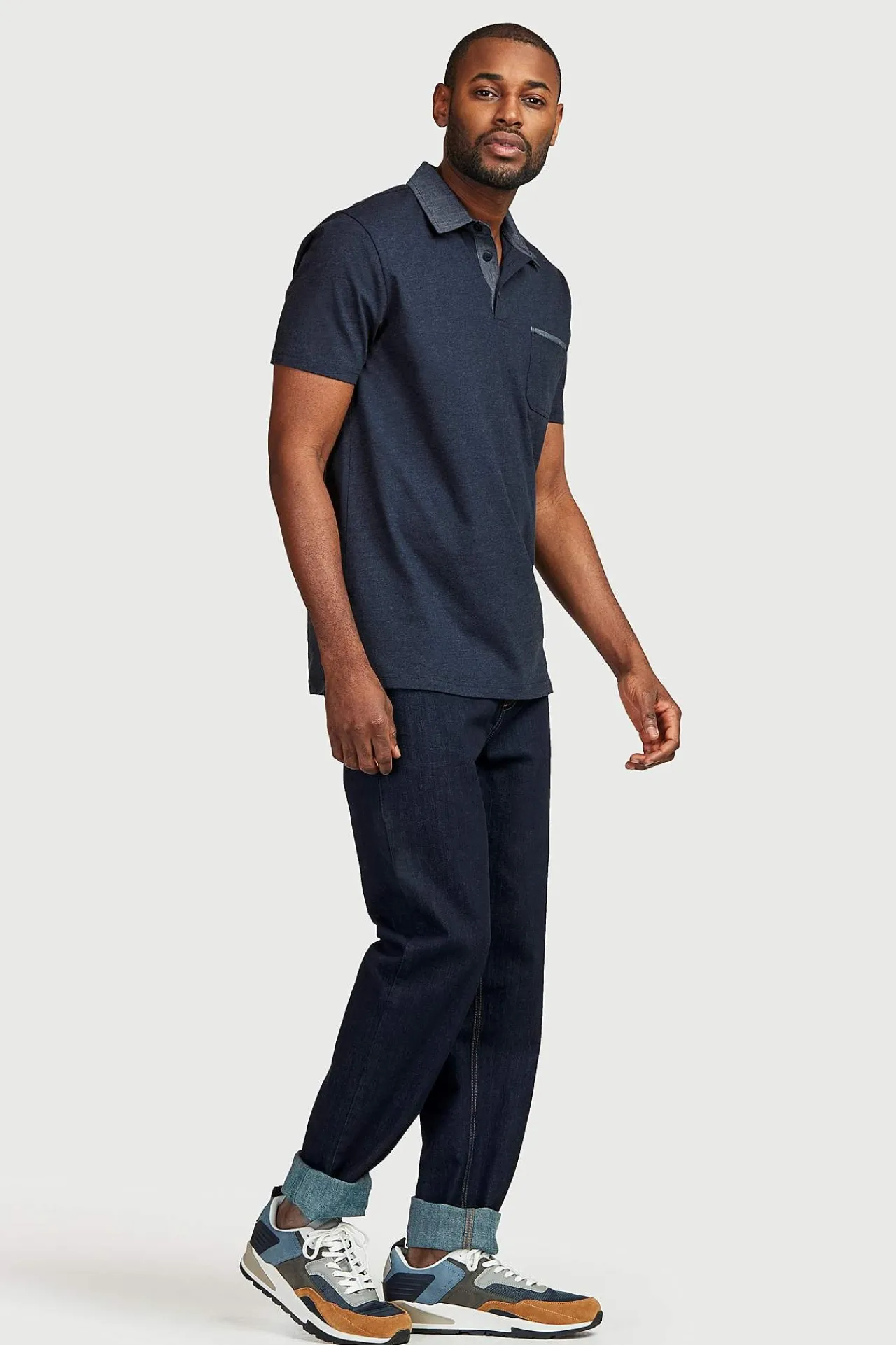 Regular Fit- Lige jeans med stræk Blå