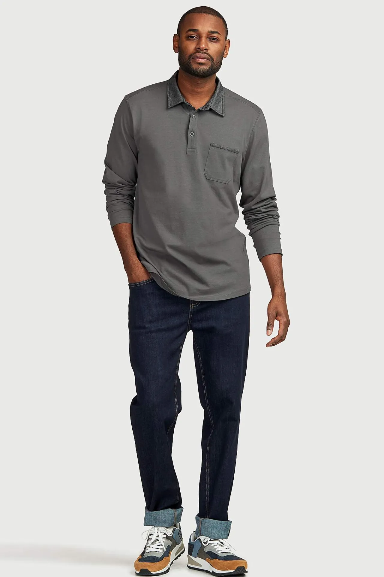 Regular Fit- Lige jeans med stræk Blå