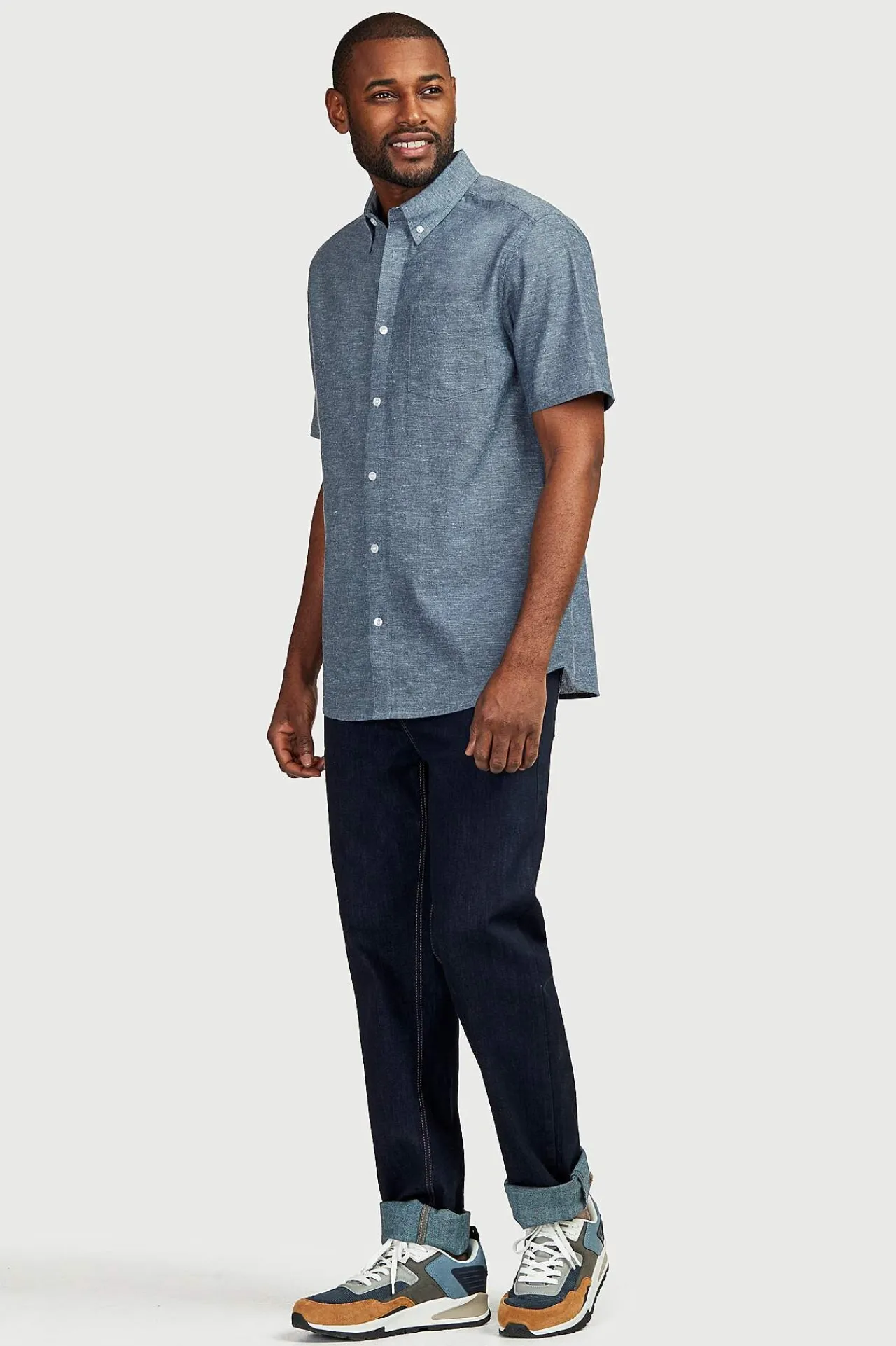 Regular Fit- Lige jeans med stræk Blå