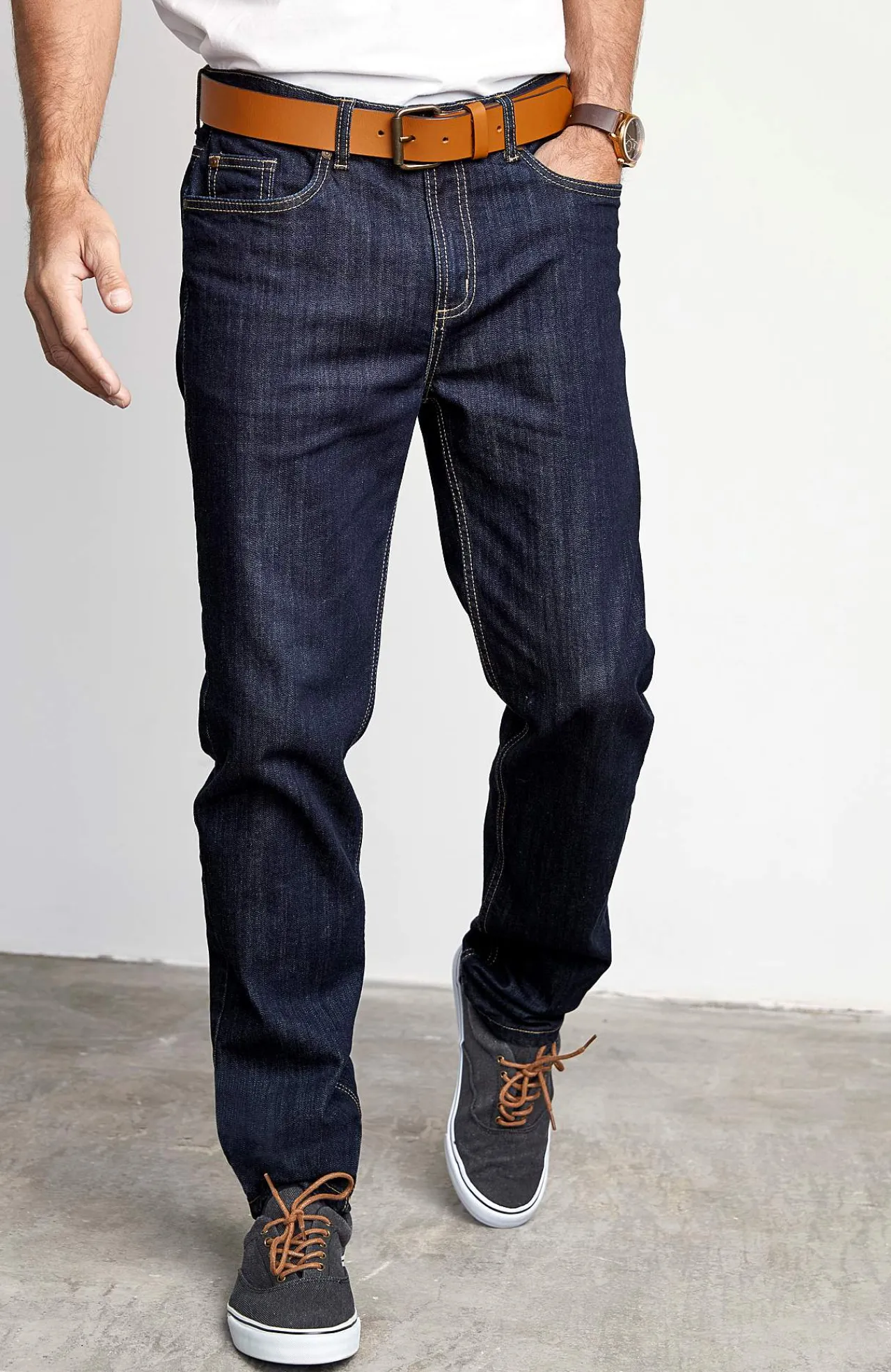 Regular Fit- Lige jeans med stræk Blå