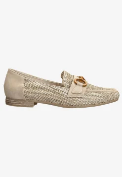 Loafers|Bred Læst-Jana Loafer med dekorativt spænde Beige