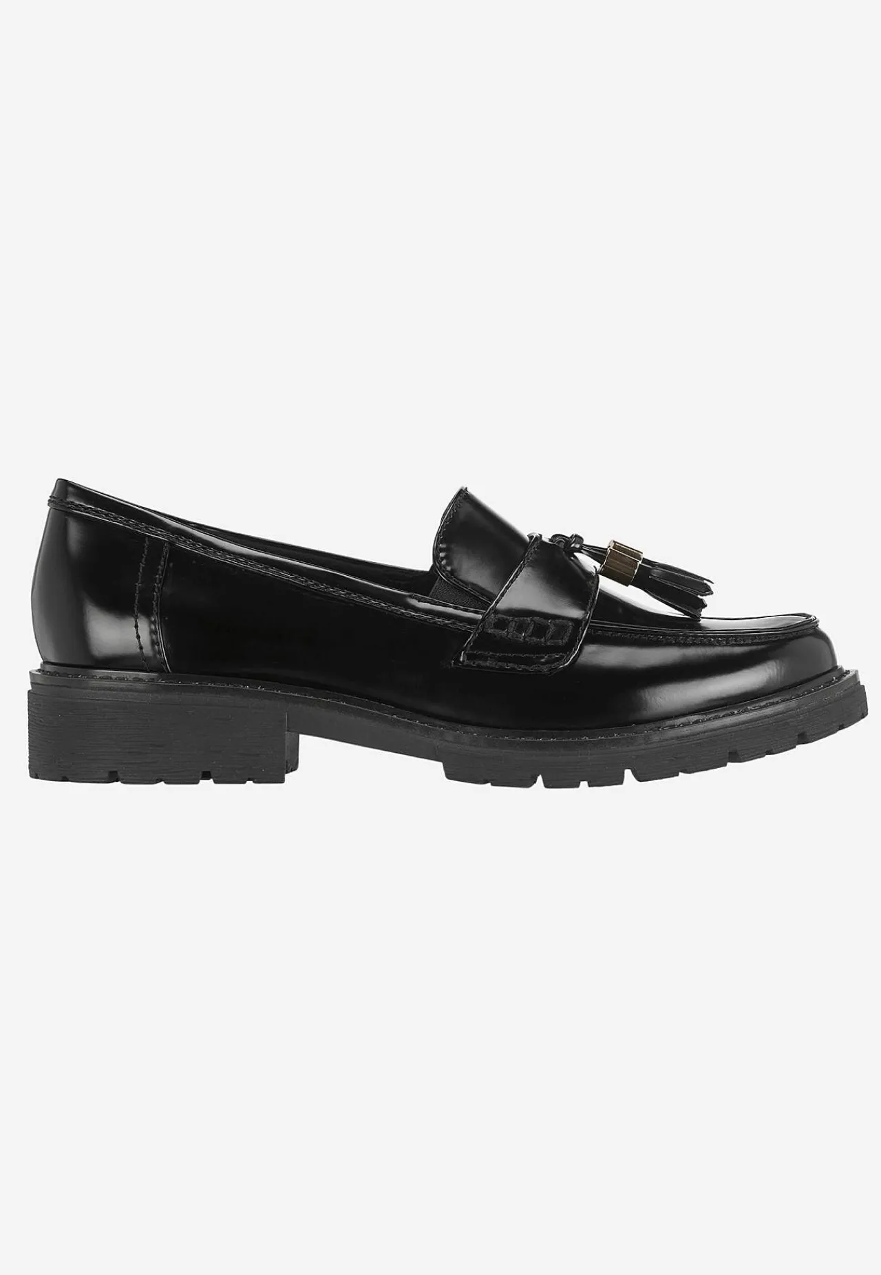 Loafers|Bred Læst- Loafer med kvaster Sort