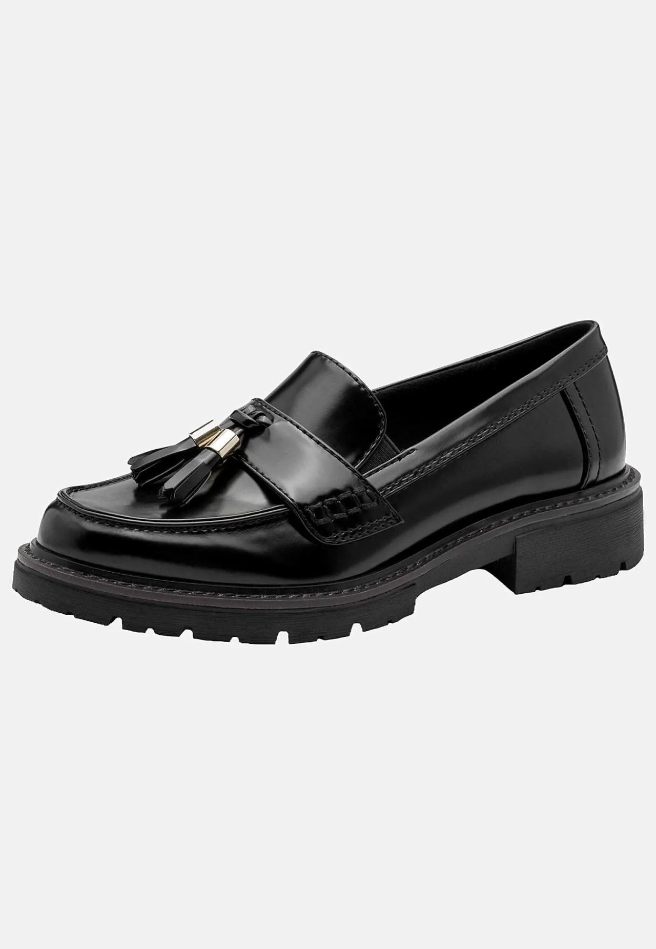 Loafers|Bred Læst- Loafer med kvaster Sort