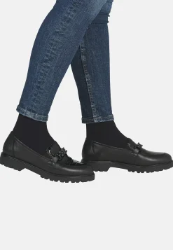 Loafers-Rieker Loafer med metallukning Sort
