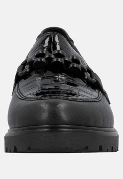 Loafers-Rieker Loafer med metallukning Sort