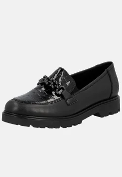 Loafers-Rieker Loafer med metallukning Sort