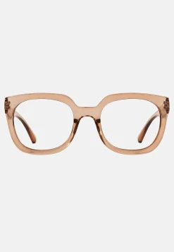 Læsebriller- Læsebrille med etui transparent gylden