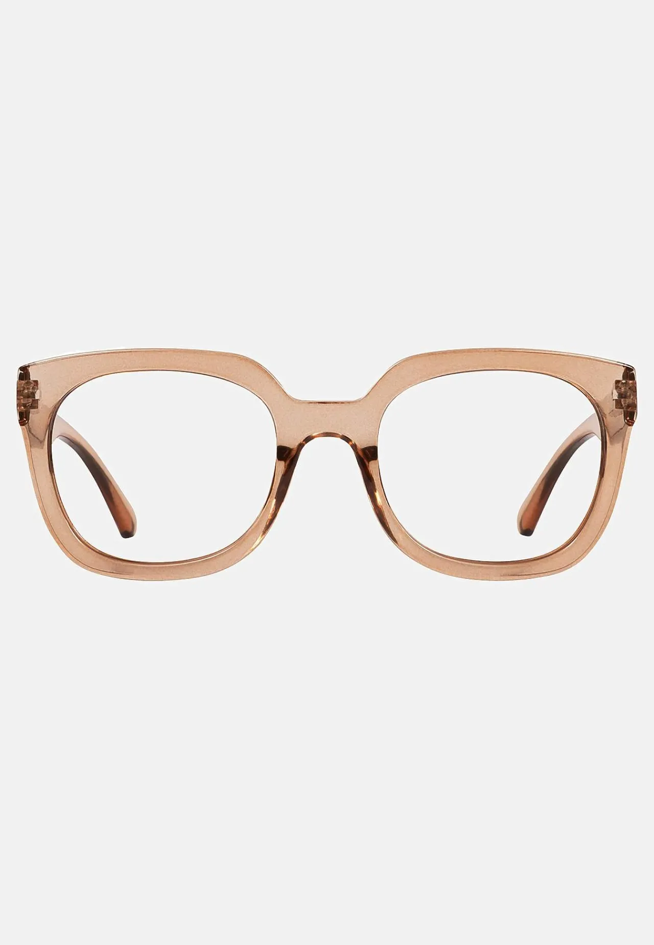 Læsebriller- Læsebrille med etui transparent gylden