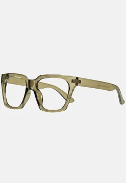Læsebriller-Thorberg Læsebrille med etui transparent olivengrøn