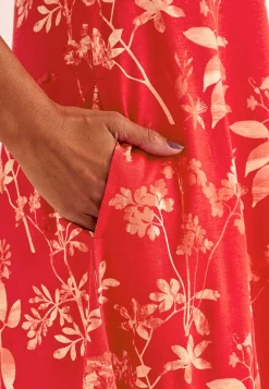 Korte Kjoler- Mønstret jerseykjole med lommer Koral / Mønstret
