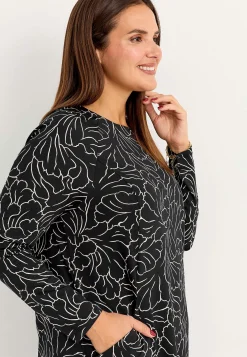 Korte Kjoler-Cellbes of Sweden Mønstret jerseykjole med lommer Sort / Beige / Mønstret