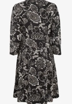 Korte Kjoler- Mønstret jerseykjole med lommer Sort / Paisley