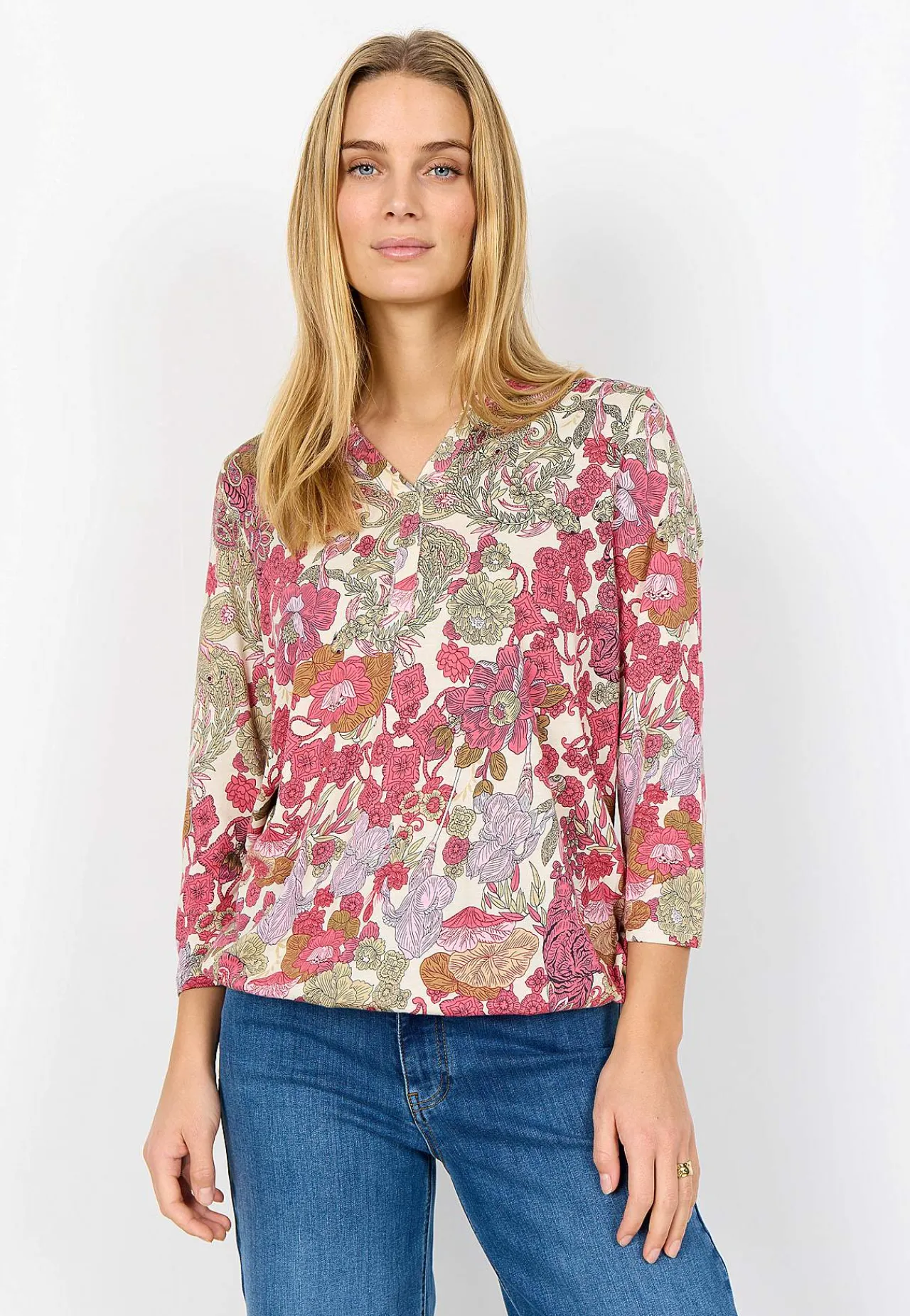 Toppe-Soyaconcept Mønstret jerseytop Rosa / Mønstret