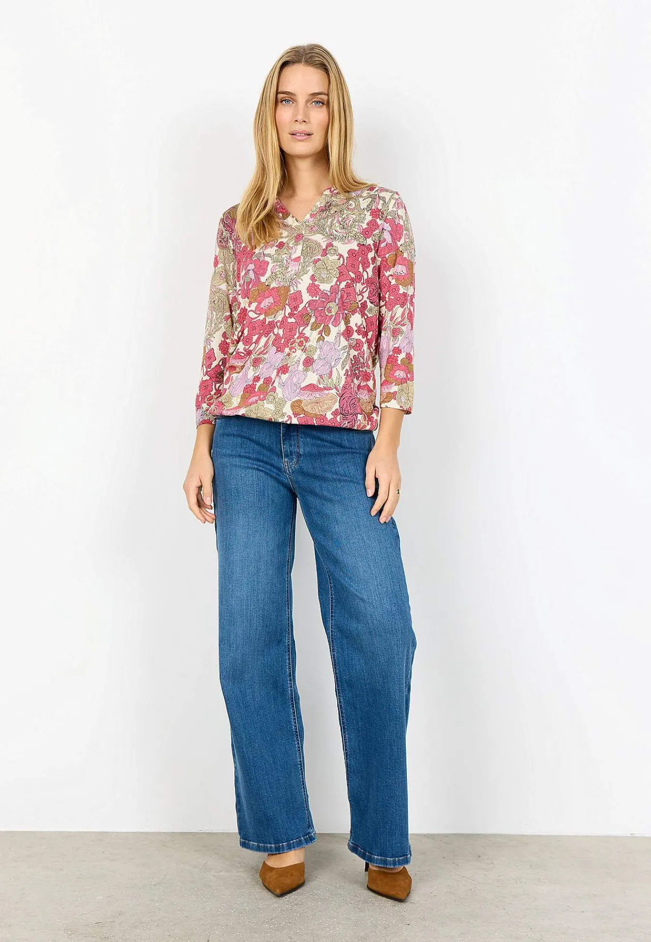 Toppe-Soyaconcept Mønstret jerseytop Rosa / Mønstret
