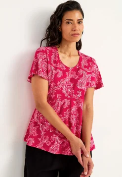 Mønstrede|Toppe-Cellbes of Sweden Mønstret jerseytop Cerise / Paisley