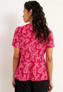 Mønstrede|Toppe-Cellbes of Sweden Mønstret jerseytop Cerise / Paisley
