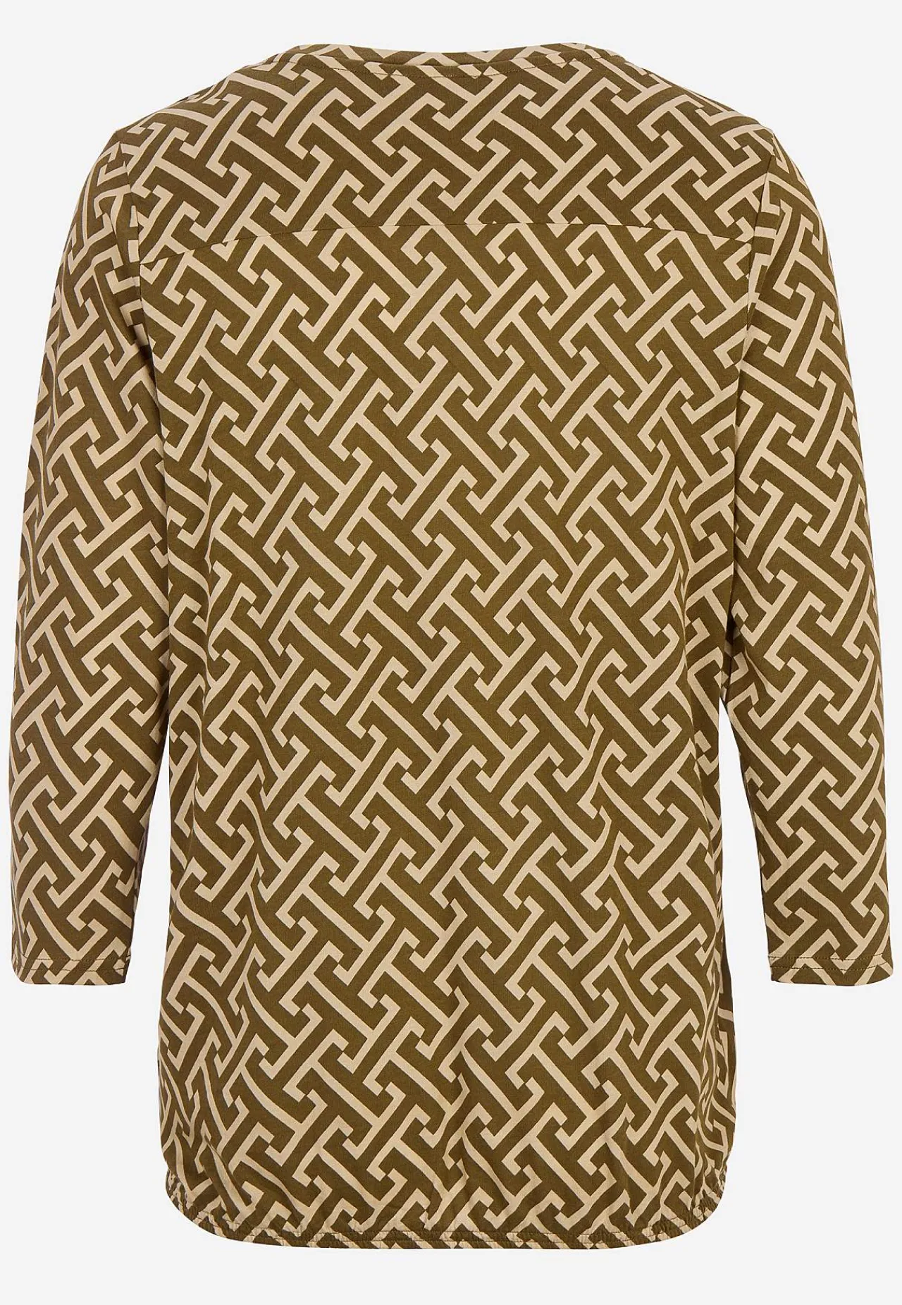 Toppe- Mønstret jerseytop Olivengrøn/Beige/Mønstret