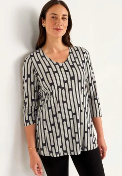 Mønstrede|3/4 Ærmet-Cellbes of Sweden Mønstret jerseytunika Beige / Mønstret