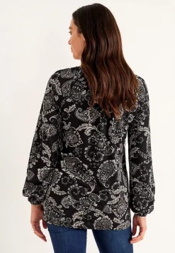 Mønstrede-Cellbes of Sweden Mønstret jerseytunika med dekorativt læg Sort / Paisley